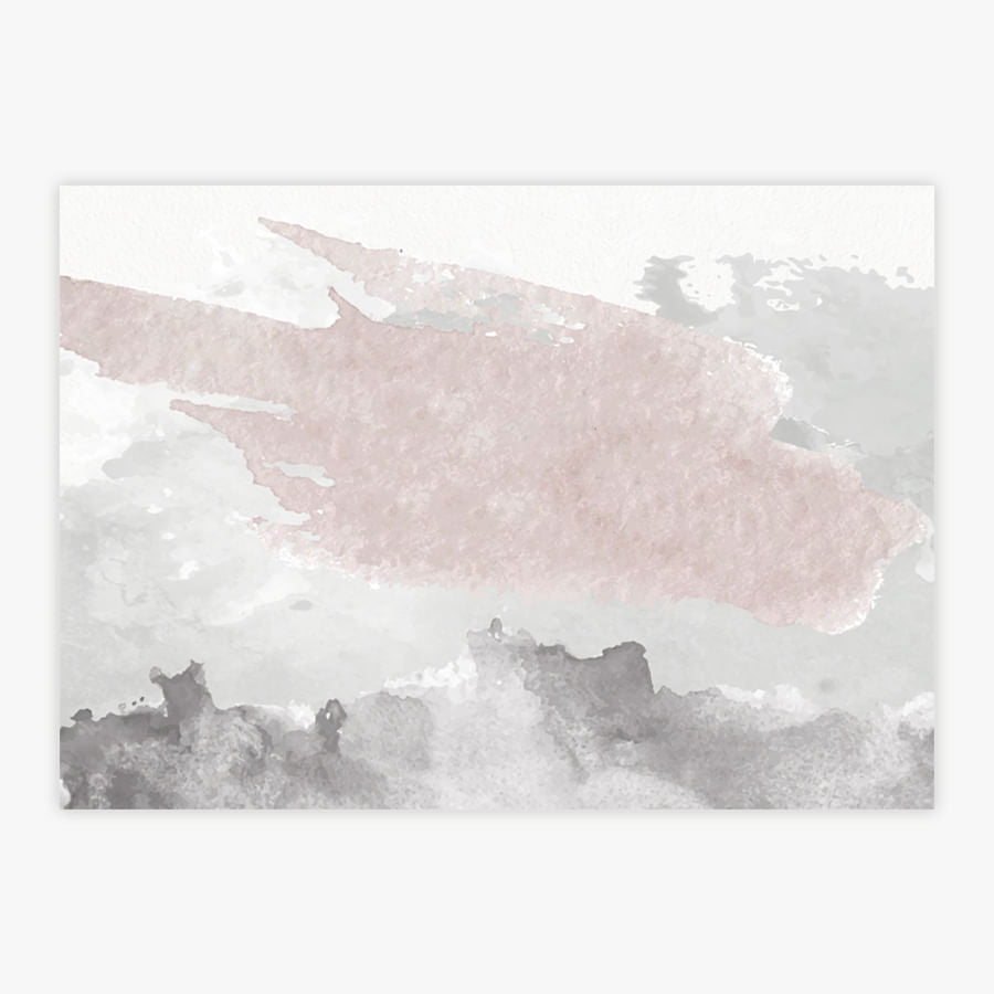 Quadro Abstrato Aquarela Rose -  Horizontal