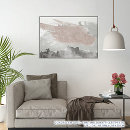 Quadro Abstrato Aquarela Rose -  Horizontal