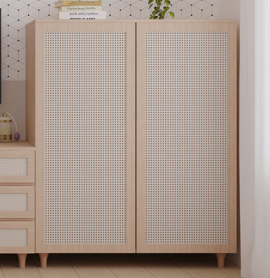 Roupeiro Haus Nature 2 Portas com Palha - Carvalho