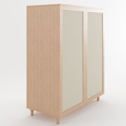 Roupeiro Haus Nature 2 Portas com Palha - Carvalho