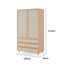 Guarda Roupa Haus Nature com Palha 2 em 1 - Carvalho