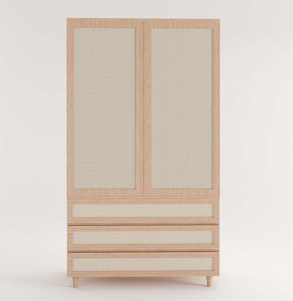 Guarda Roupa Haus Nature com Palha 2 em 1 - Carvalho