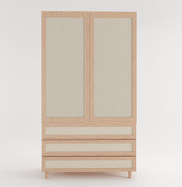 Guarda Roupa Haus Nature com Palha 2 em 1 - Carvalho