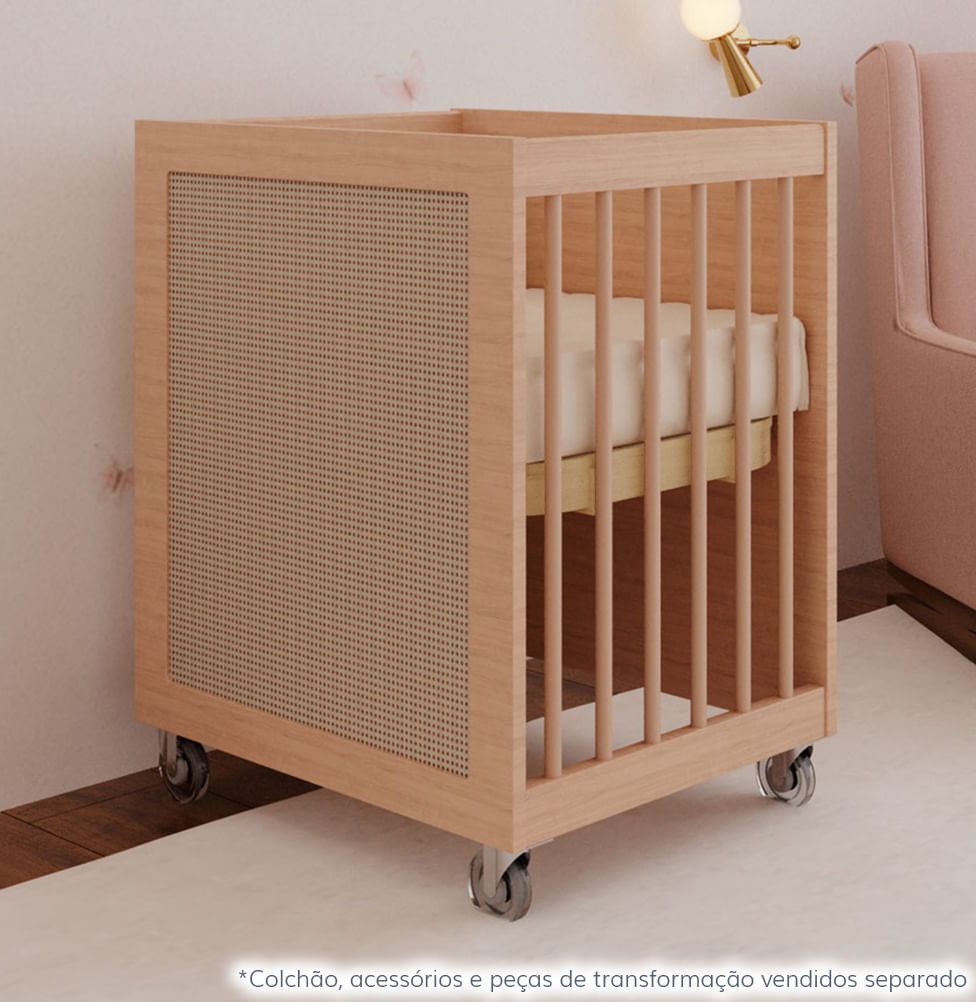 Berço Haus Nature com Palha 3 em 1 - Carvalho