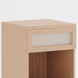 Mesa de Apoio Haus Nature Com Gaveta e Palha - Carvalho