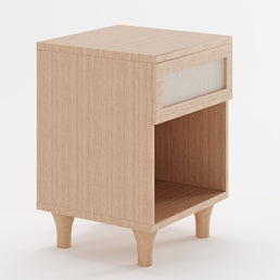 Mesa de Apoio Haus Nature Com Gaveta e Palha - Carvalho