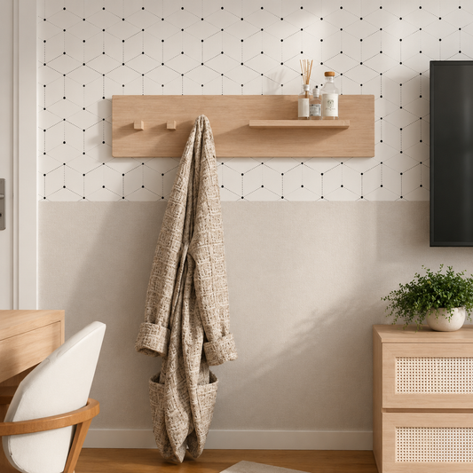 Prateleira Haus Nature Com Ganchos 80 Cm - Carvalho