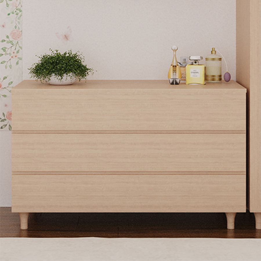 Cômoda de Bebê Baixa Haus Nature Com 3 Gavetas - Carvalho