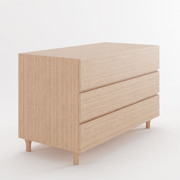 Cômoda de Bebê Baixa Haus Nature Com 3 Gavetas - Carvalho