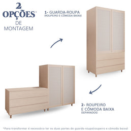 Cômoda de Bebê Baixa Haus Nature Com 3 Gavetas - Carvalho