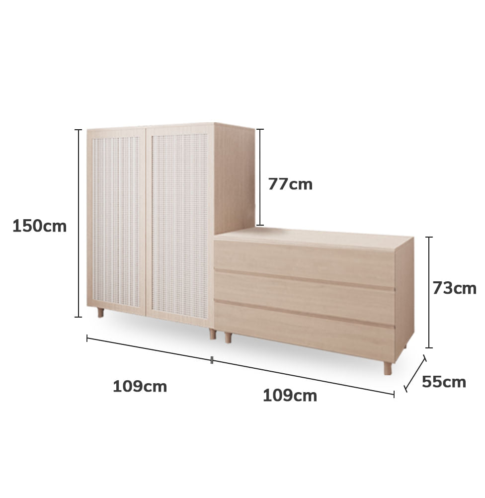 Guarda Roupa 2 em 1 Haus Nature - Carvalho