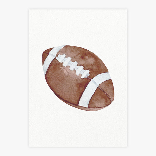 Quadro Infantil Bola de Futebol Americano Aquarela - Vertical
