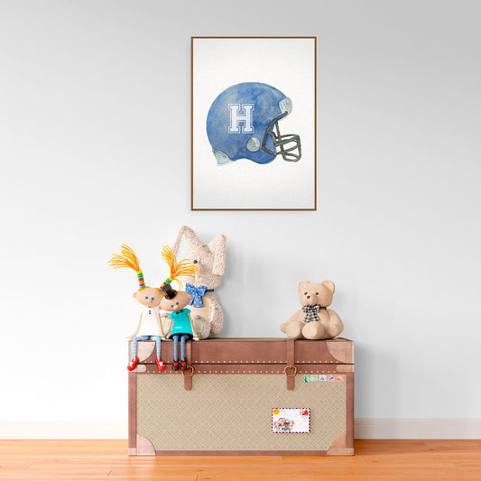 Quadro Infantil Capacete Aquarela - Vertical