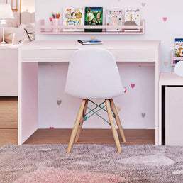 Escrivaninha Up Rosa 2 Gavetas Rosa