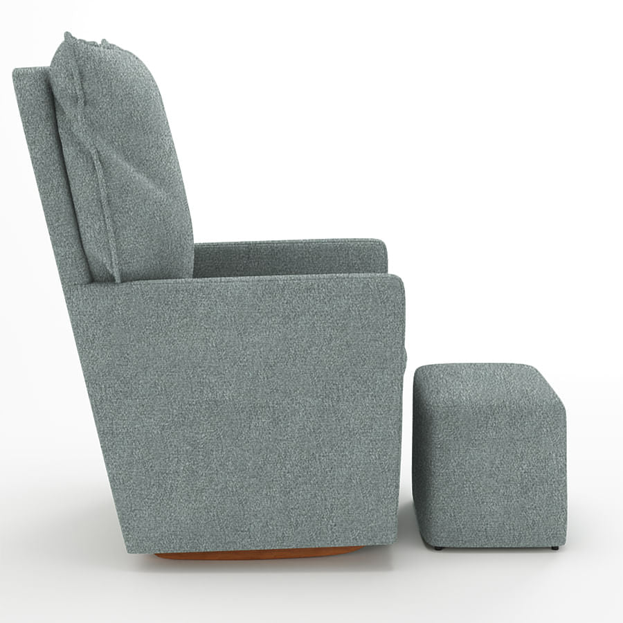 Poltrona de Amamentação Fit Com Balanço e Puff - Boucle Verde