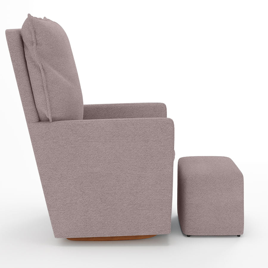 Poltrona de Amamentação Fit Com Balanço e Puff - Boucle Rosa