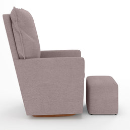 Poltrona de Amamentação Fit Com Balanço e Puff - Boucle Rosa