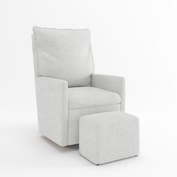 Poltrona de Amamentação Fit Com Balanço e Puff - Boucle Cru