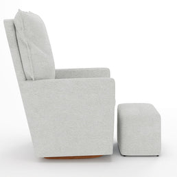 Poltrona de Amamentação Fit Com Balanço e Puff - Boucle Cru