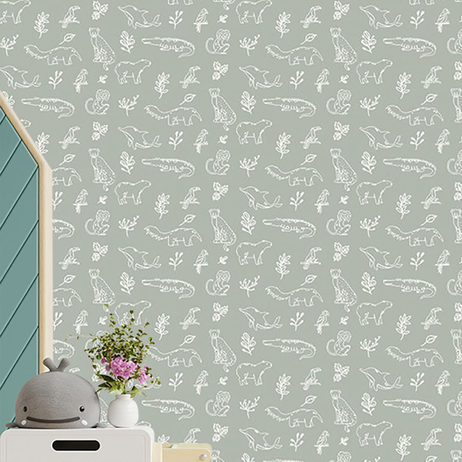 Papel de Parede Infantil Animais Brasileiros 