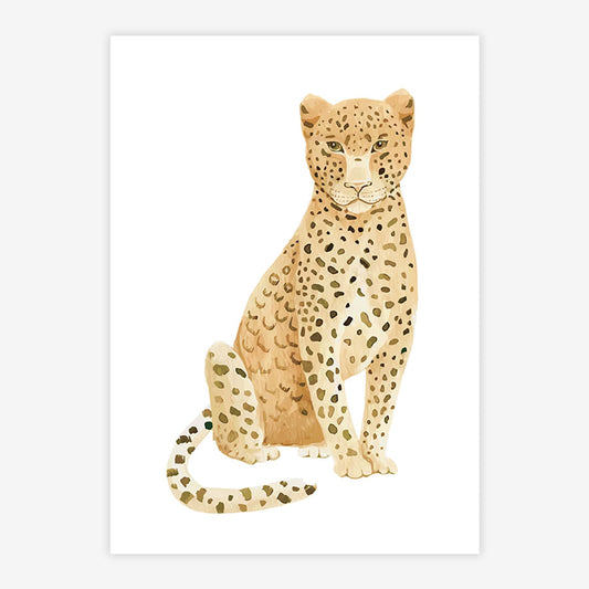 Quadro Infantil Onça Pintada Aquarela - Vertical