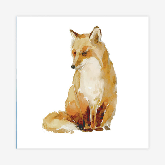 Quadro Infantil Lobo Guará Aquarela - Quadrado