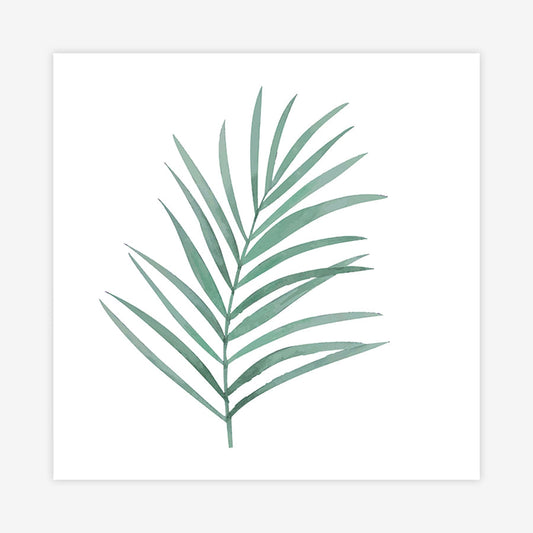 Quadro Folha Verde Aquarela - Quadrado