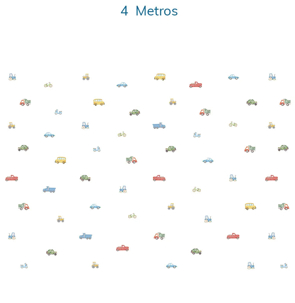 Papel de Parede Carros Aquarela Colorido - Mural