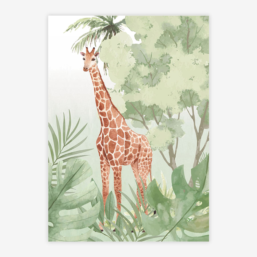 Quadro Infantil Safari Girafa - Vertical