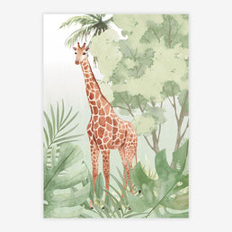 Quadro Infantil Safari Girafa - Vertical