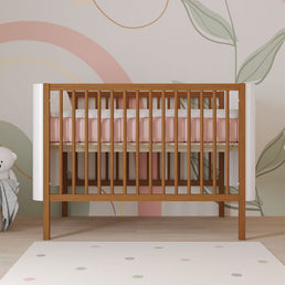 Berço Nord 3 em 1 - Branco Com Grade e Pé Jequitibá