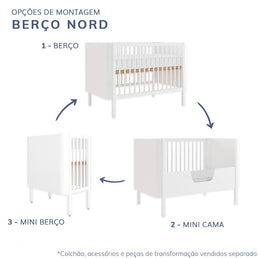 Berço Nord 3 em 1 - Branco