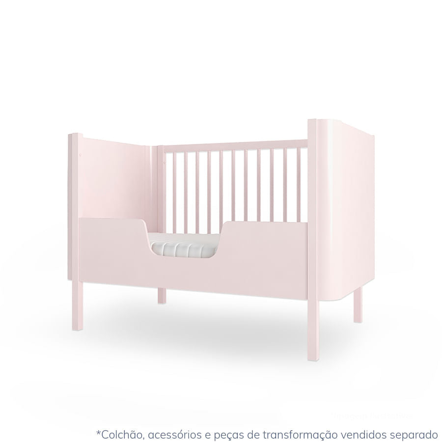 Berço Nord 3 em 1 - Rosa