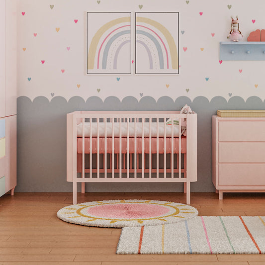 Berço Nord 3 em 1 - Rosa