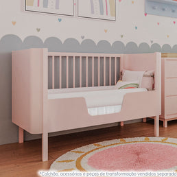 Berço Nord 3 em 1 - Rosa