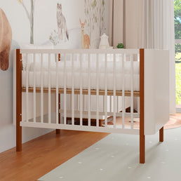 Berço Nord 3 em 1 - Branco Com Pé Jequitibá