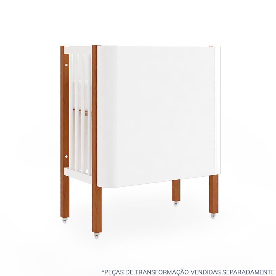 Berço Nord 3 em 1 - Branco Com Pé Jequitibá