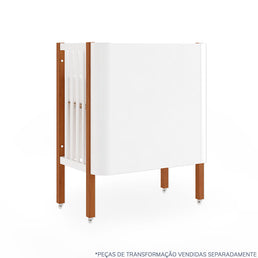 Berço Nord 3 em 1 - Branco Com Pé Jequitibá