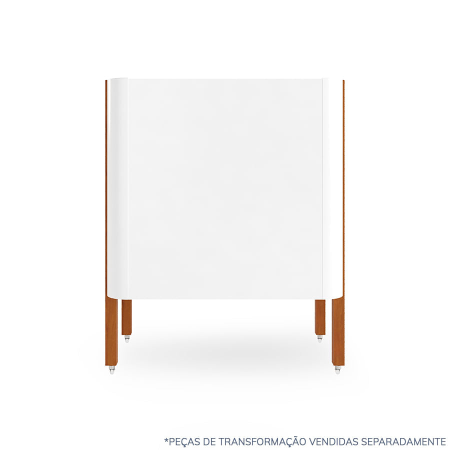 Berço Nord 3 em 1 - Branco Com Pé Jequitibá