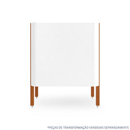 Berço Nord 3 em 1 - Branco Com Pé Jequitibá