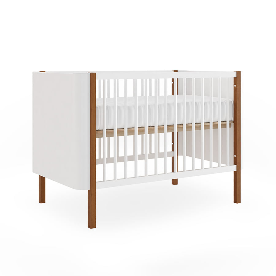 Berço Nord 3 em 1 - Branco Com Pé Jequitibá