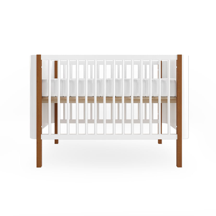 Berço Nord 3 em 1 - Branco Com Pé Jequitibá