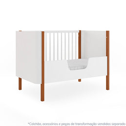 Berço Nord 3 em 1 - Branco Com Pé Jequitibá
