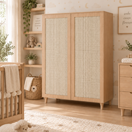Roupeiro Haus Nature 2 Portas com Palha - Carvalho