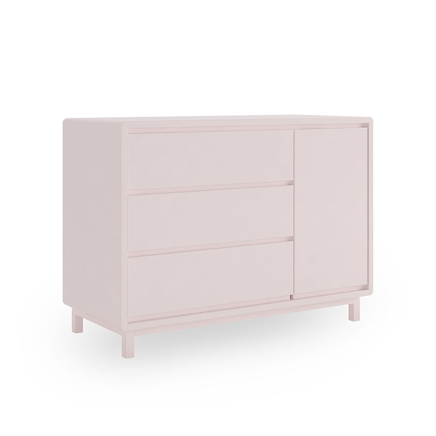 Cômoda de Bebê Nord Com Porta Rosa