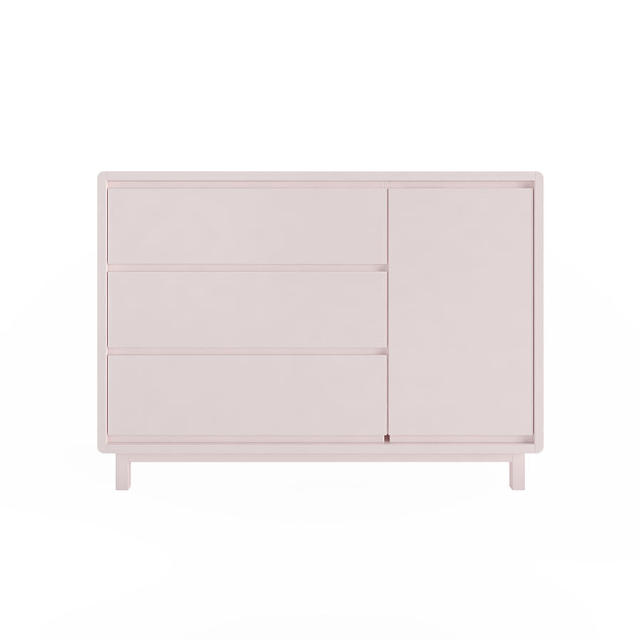 Cômoda de Bebê Nord Com Porta Rosa