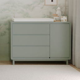 Cômoda de Bebê Nord Com Porta Verde Jardim