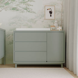 Cômoda de Bebê Nord Com Porta Verde Jardim