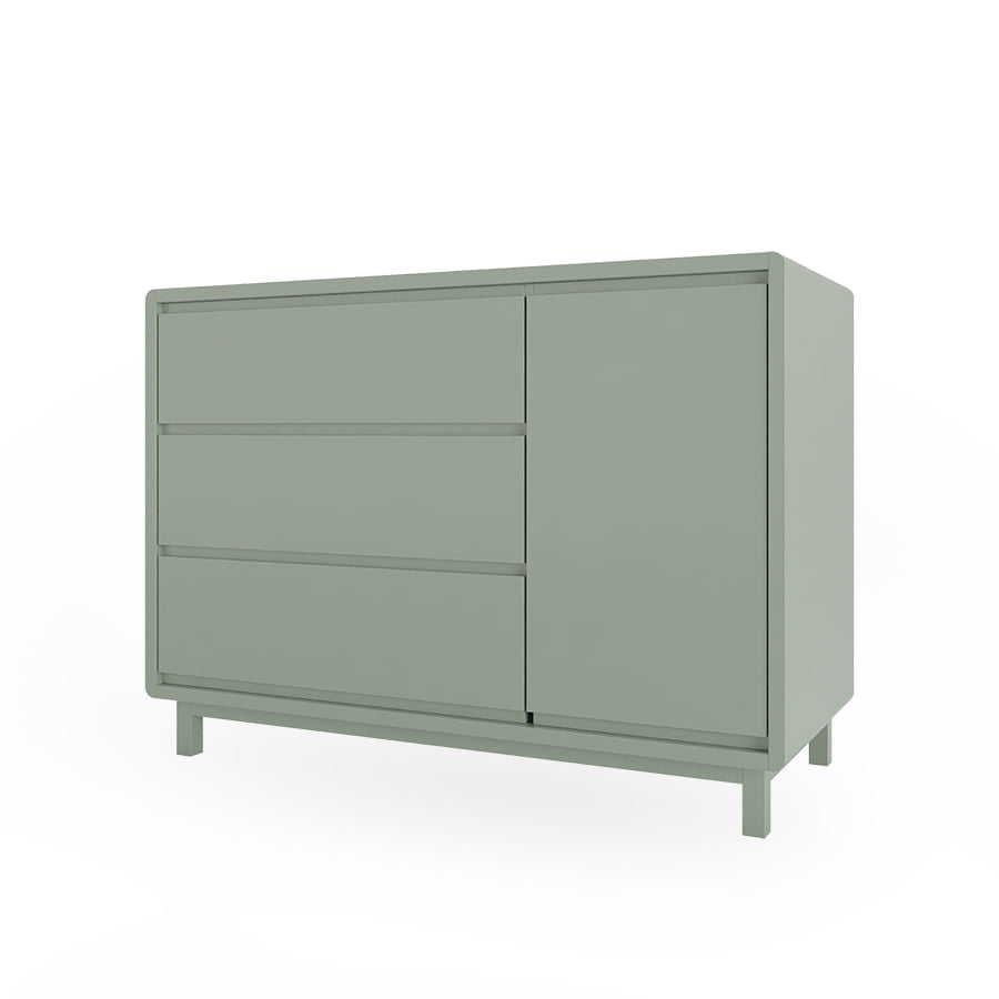 Cômoda de Bebê Nord Com Porta Verde Jardim