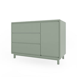 Cômoda de Bebê Nord Com Porta Verde Jardim